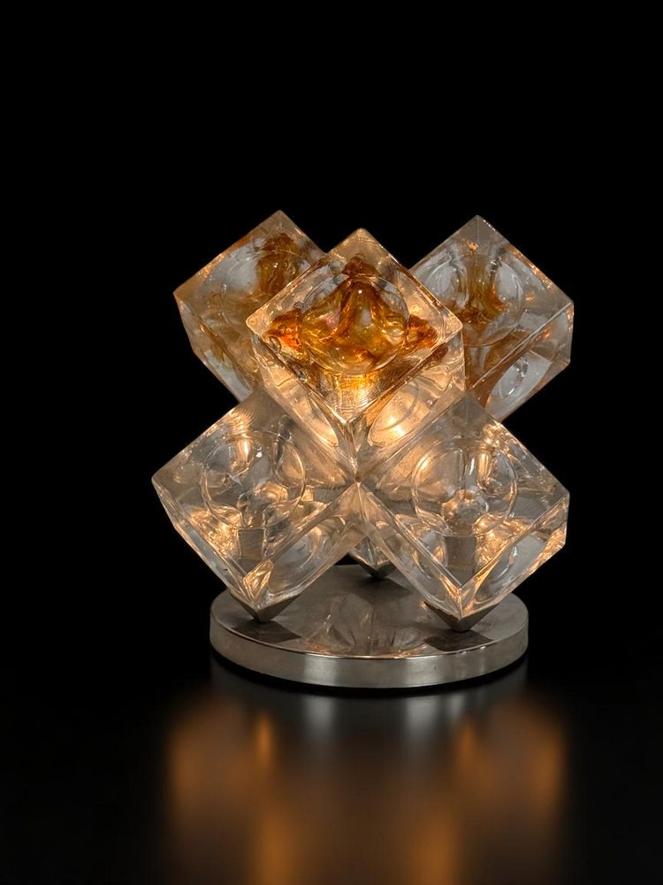 LAMPADA STELLA A CUBI DI VETRO DI POLIARTE VERONA DESIGN ALBINO POLI “1970”