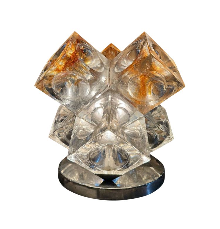 LAMPADA STELLA A CUBI DI VETRO DI POLIARTE VERONA DESIGN ALBINO POLI “1970”