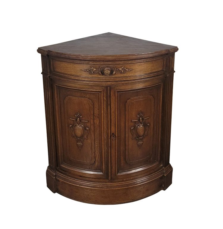 Meuble d'angle, encoignure XIX ème en chêne 