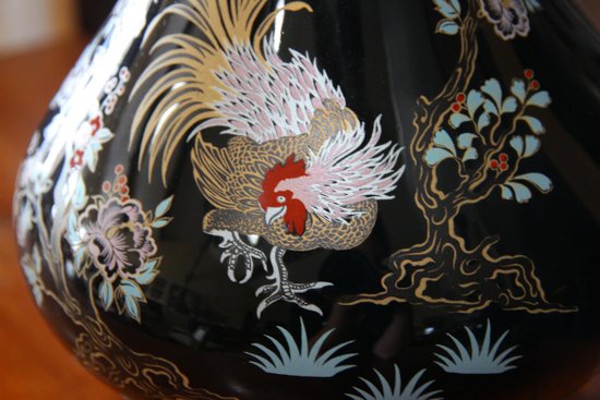 Paire De Lampes à Huile En Céramique à Motifs De Chinoiseries, Verre Et Bronze Doré, XIXe
