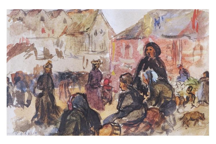 Paul-Émile COLIN, Market scene in Brittany