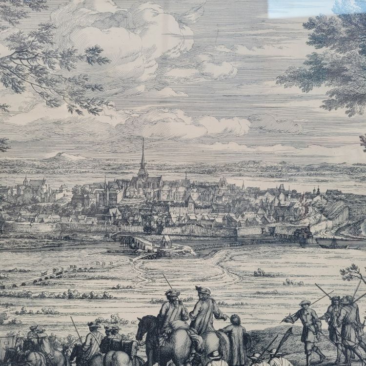Gerahmter Kupferstich, Ansicht der Gray Franche Comté, 18. Jahrhundert?