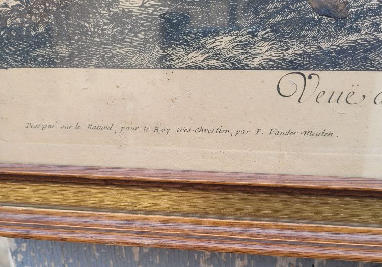 Gerahmter Kupferstich, Ansicht der Gray Franche Comté, 18. Jahrhundert?