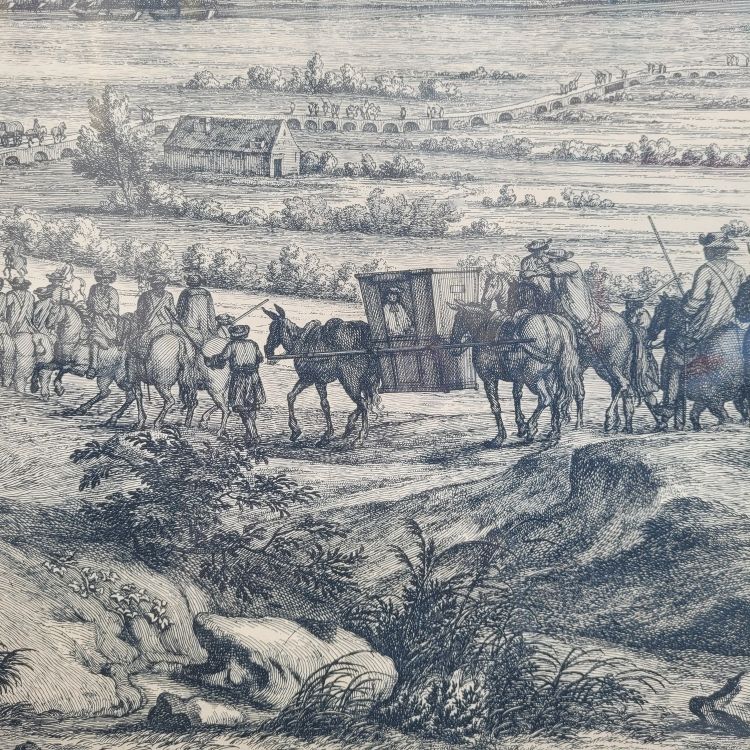 Gerahmter Kupferstich, Ansicht der Gray Franche Comté, 18. Jahrhundert?