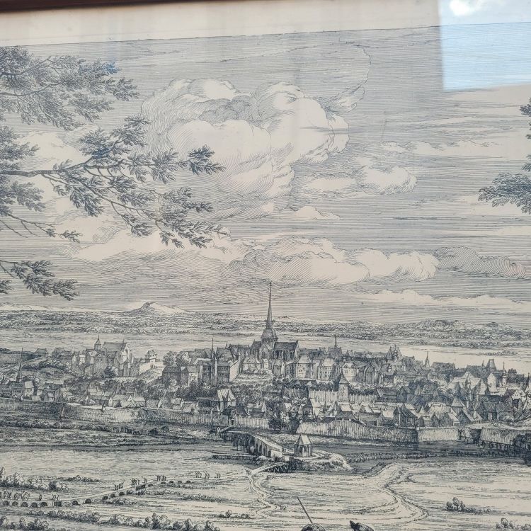 Gerahmter Kupferstich, Ansicht der Gray Franche Comté, 18. Jahrhundert?