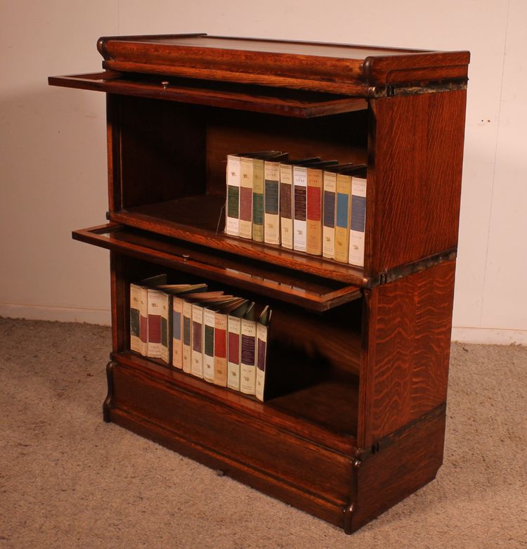 Globe Wernicke Bücherregal aus Eiche, 2er-Set