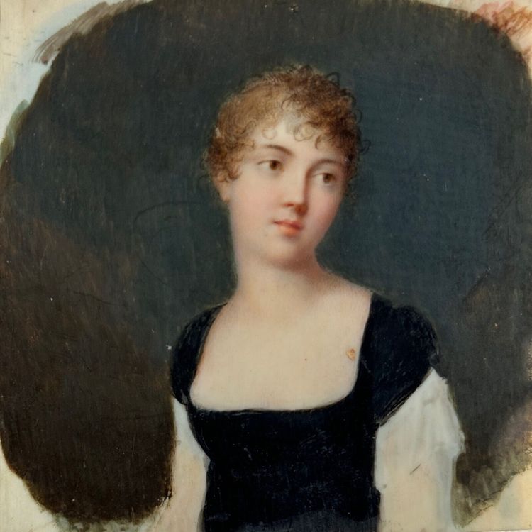 Miniature début XIXe portrait de femme exécuté à la main