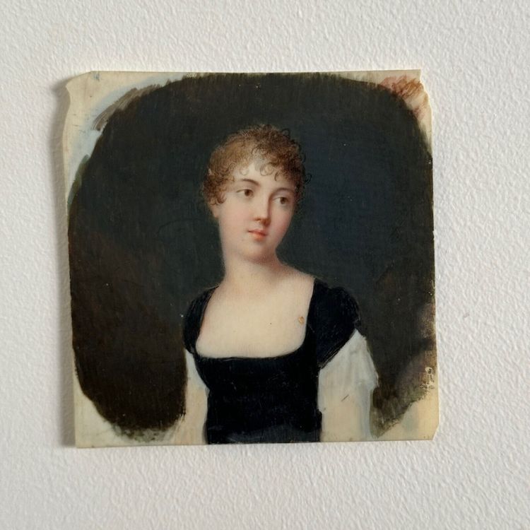 Miniature début XIXe portrait de femme exécuté à la main