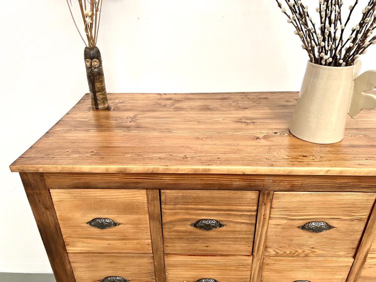 Meuble de métier vintage à 24 tiroirs en pin massif – années 50