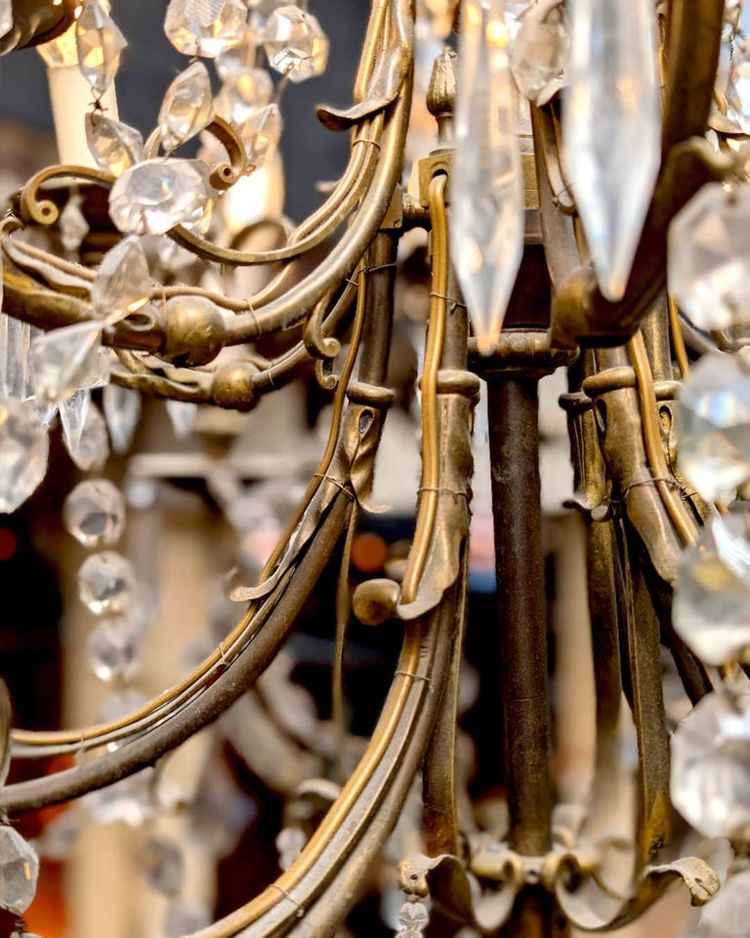 Brass chandelier from the Grand Continental Hotel in Paris