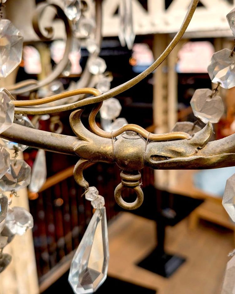 Brass chandelier from the Grand Continental Hotel in Paris