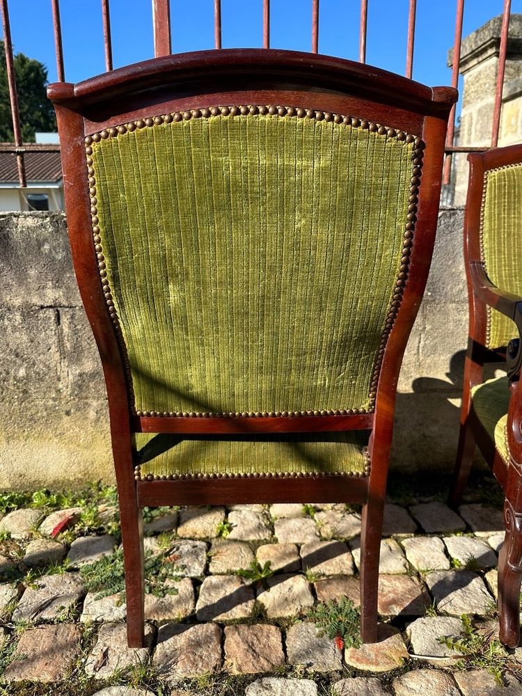 Paire De Fauteuils D’époque Charles X En Acajou 
