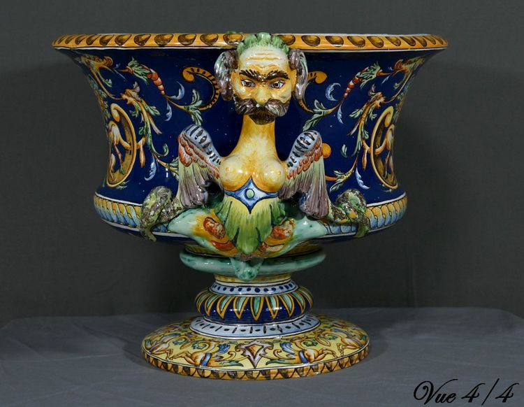 Nevers Earthenware Planter Signed – Late 19th Century