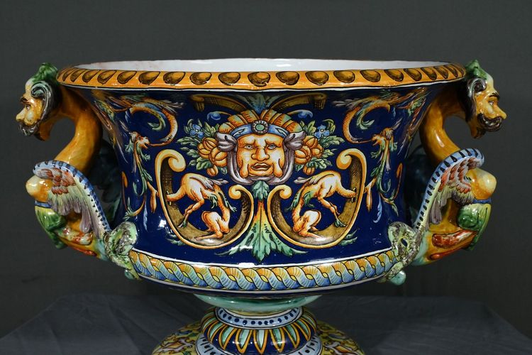 Nevers Earthenware Planter Signed – Late 19th Century