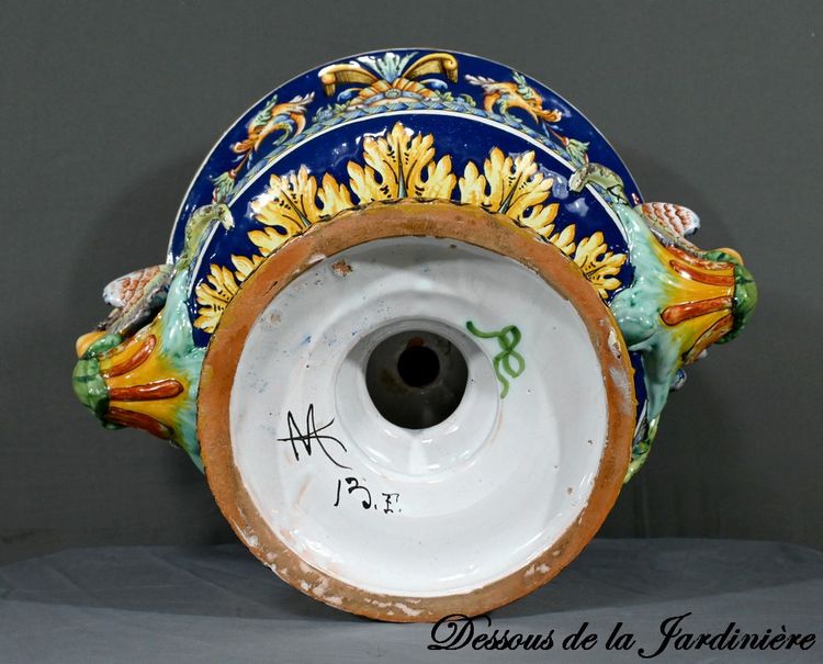 Nevers Earthenware Planter Signed – Late 19th Century
