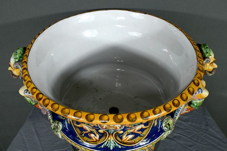 Nevers Earthenware Planter Signed – Late 19th Century