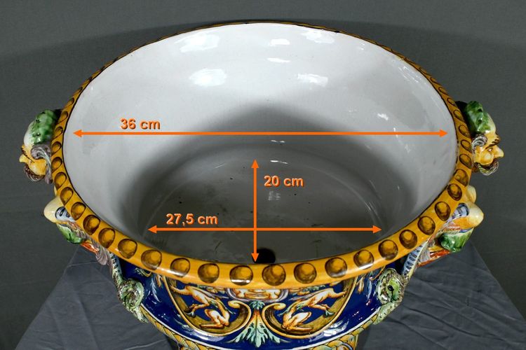 Nevers Earthenware Planter Signed – Late 19th Century