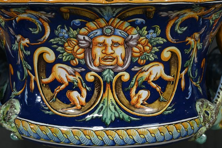 Nevers Earthenware Planter Signed – Late 19th Century
