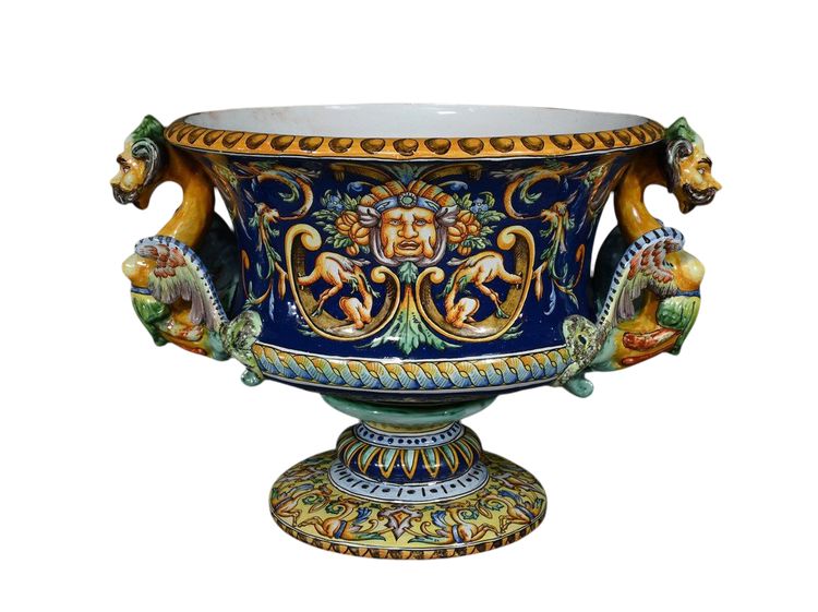 Nevers Earthenware Planter Signed – Late 19th Century