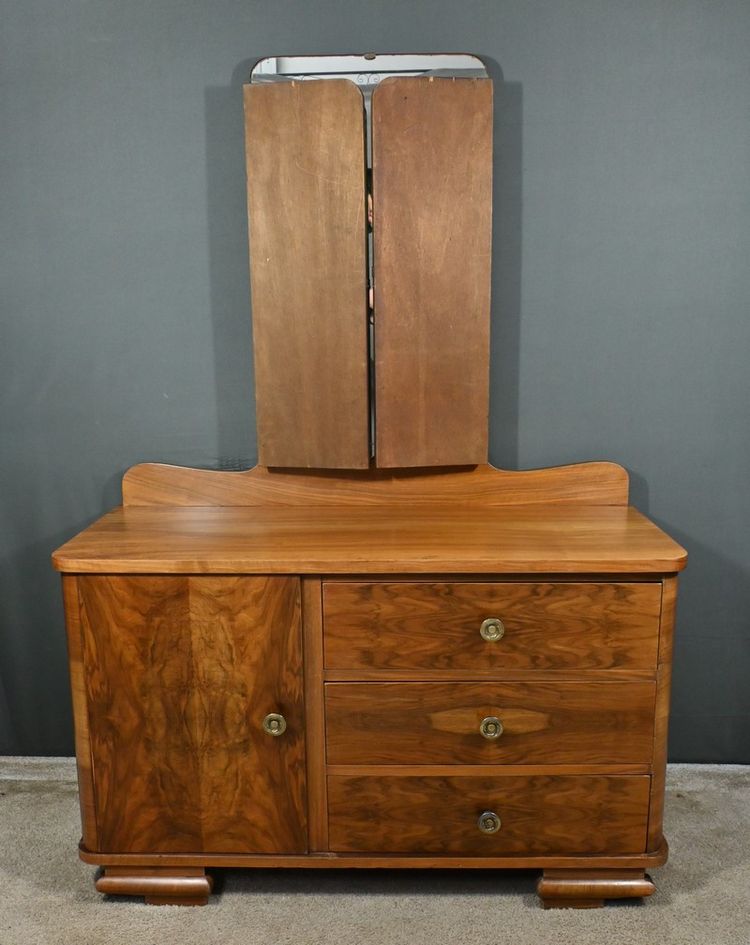Coiffeuse en Ronce de Noyer, Art Déco - 1930