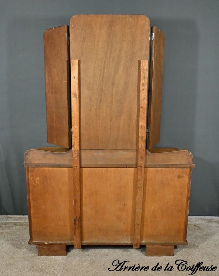 Coiffeuse en Ronce de Noyer, Art Déco - 1930