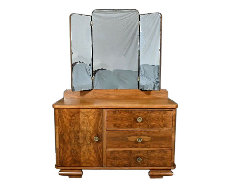 Coiffeuse en Ronce de Noyer, Art Déco - 1930