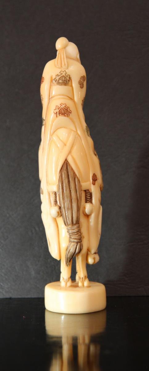 Chinesisches Okimono Elfenbein Figur Zhang Guolao 19. Jahrhundert