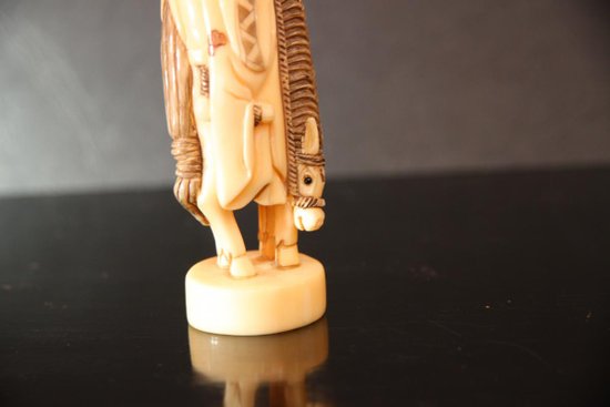 Chinesisches Okimono Elfenbein Figur Zhang Guolao 19. Jahrhundert