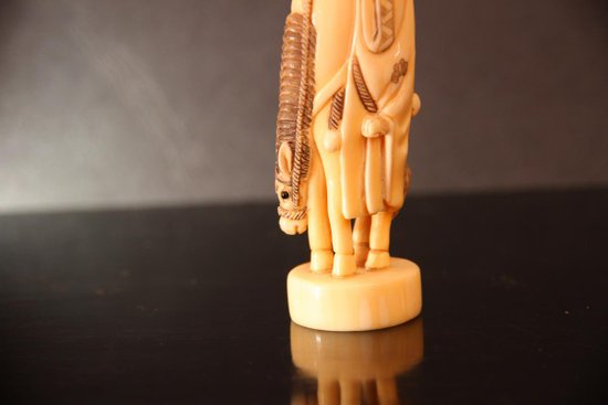 Chinesisches Okimono Elfenbein Figur Zhang Guolao 19. Jahrhundert