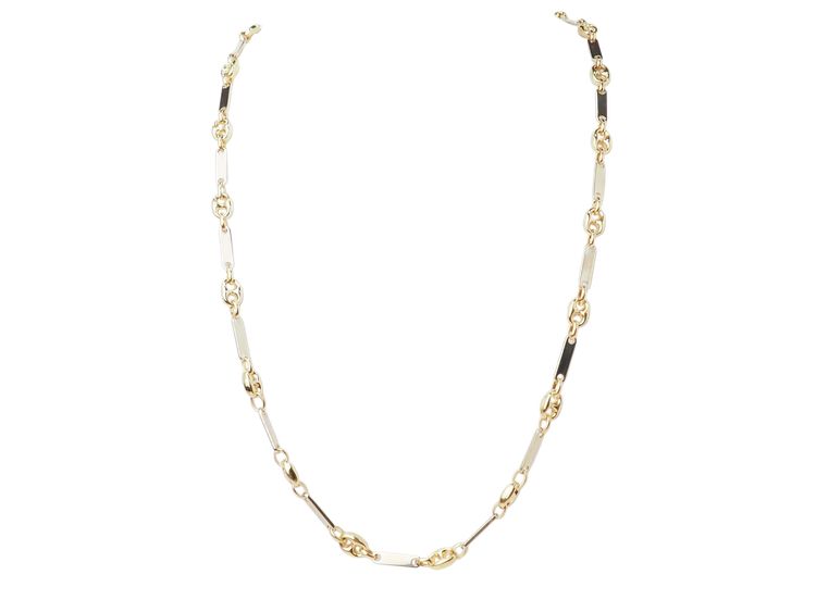 Collana con chicchi di caffè in oro giallo e bianco