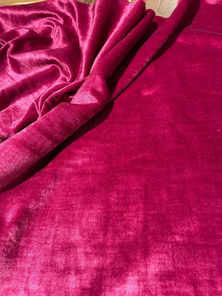 Fragment of 19th century fuchsia pink silk velvet