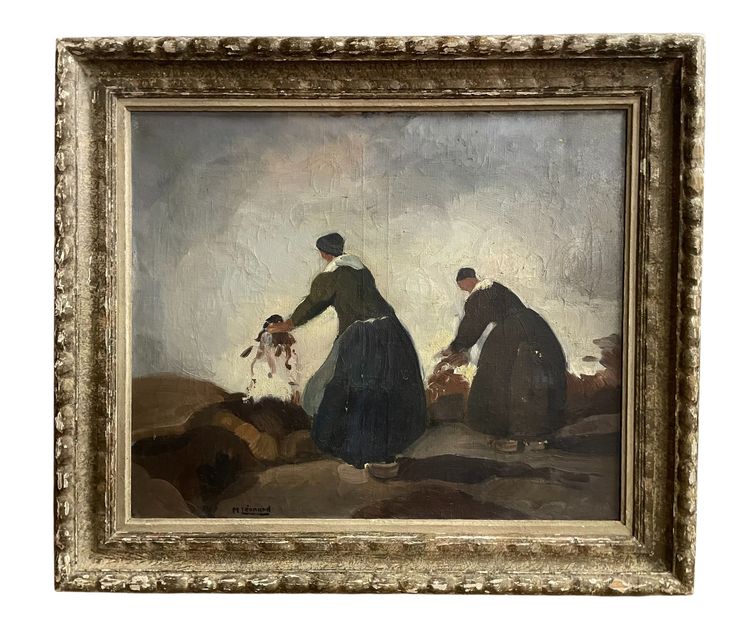 Due donne bretoni che lavano i cappelli di LEONARD 1899/1971