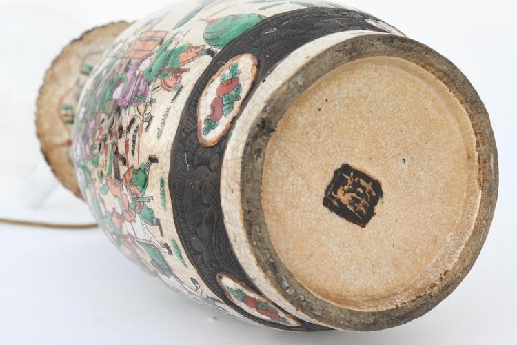 Nankin vase mounted as a lamp