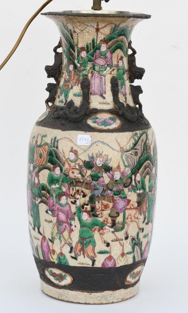 Nankin vase mounted as a lamp