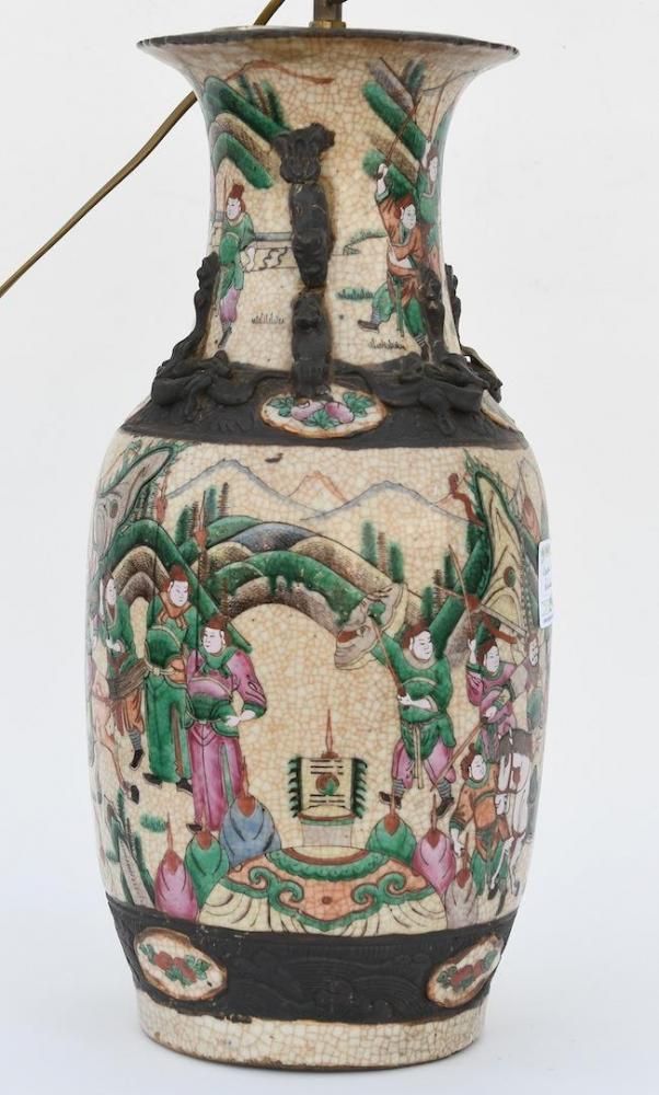 Nankin vase mounted as a lamp