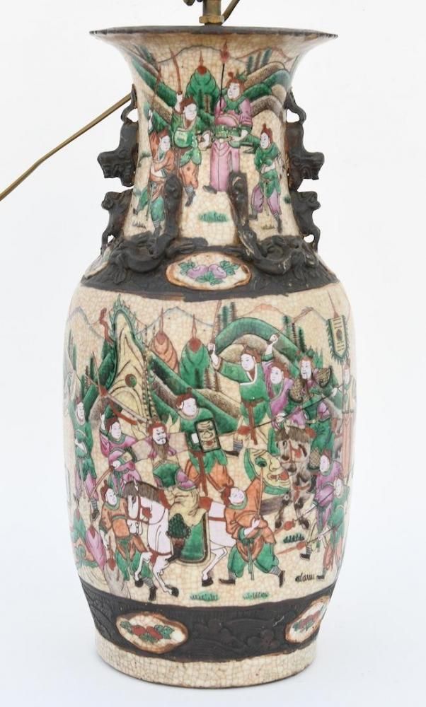 Nankin vase mounted as a lamp