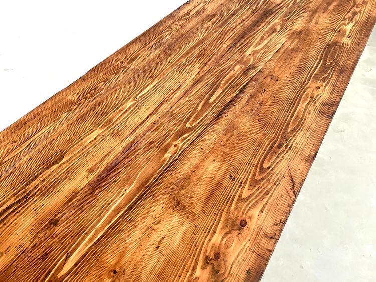Grande table de ferme en pin, circa 1970