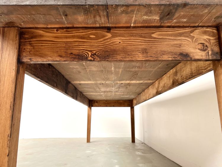 Grande table de ferme en pin, circa 1970