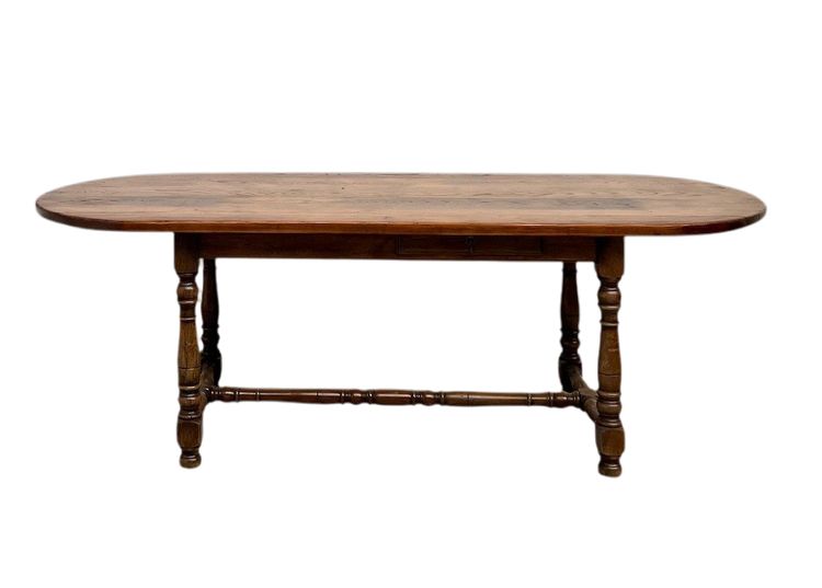 Large antique oval table in solid oak – Circa 1900