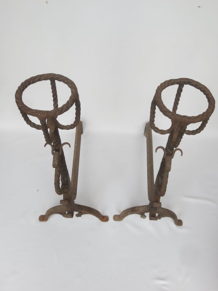 Pair of andiers, 19th century.