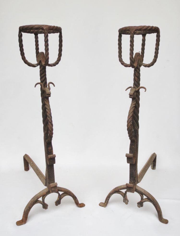 Pair of andiers, 19th century.