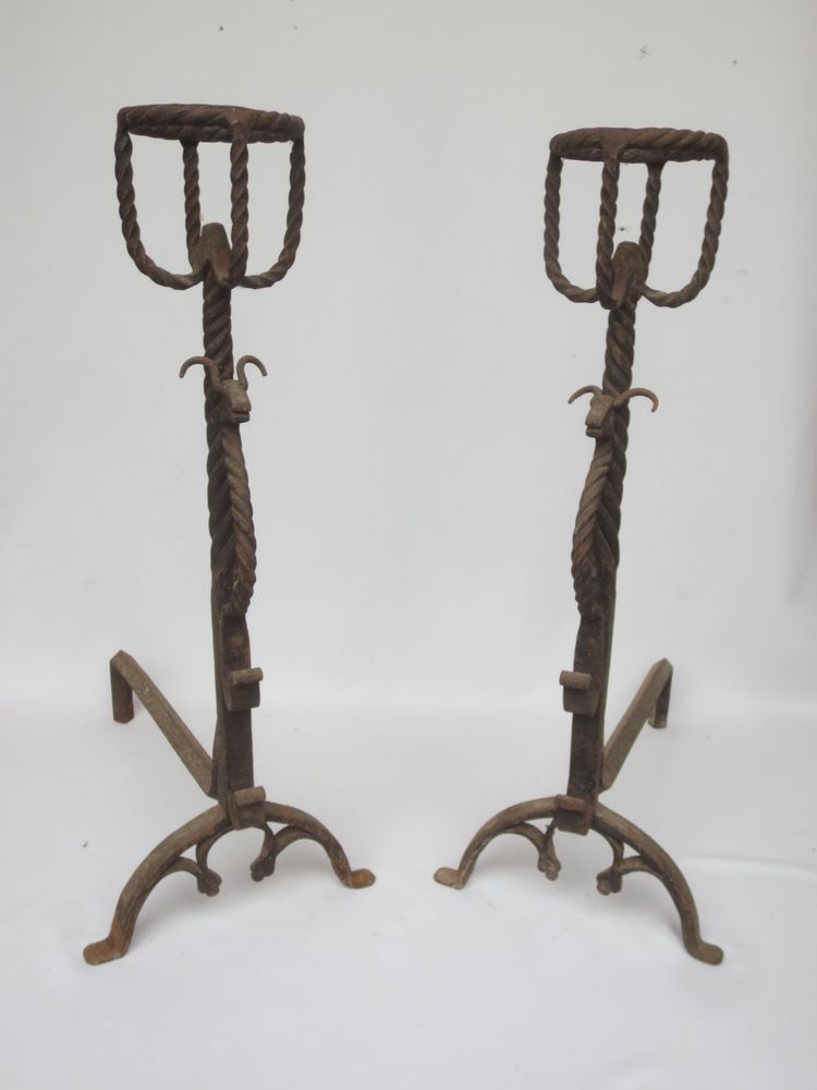 Pair of andiers, 19th century.