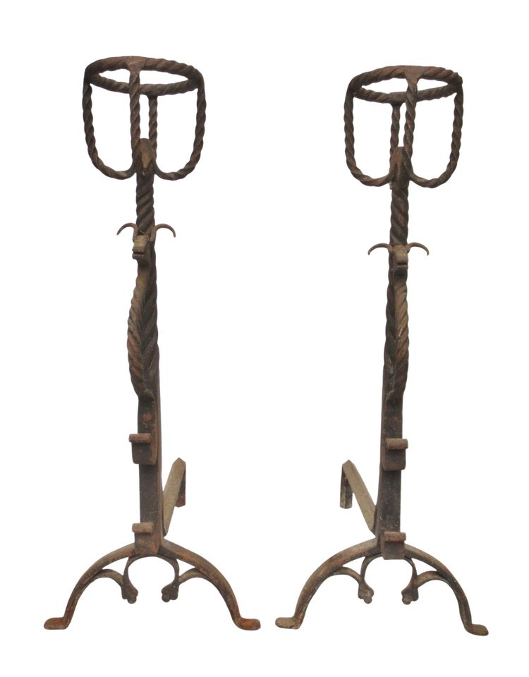 Pair of andiers, 19th century.