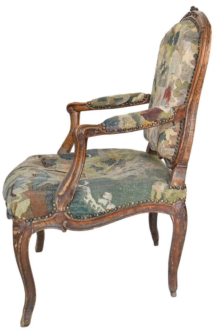 Poltrona cabriolet in stile Luigi XV con timbro MDLP di Martin Delaporte (morto nel 1756)