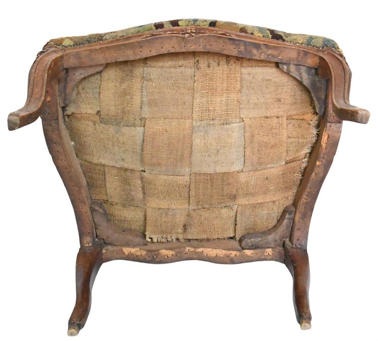 Poltrona cabriolet in stile Luigi XV con timbro MDLP di Martin Delaporte (morto nel 1756)