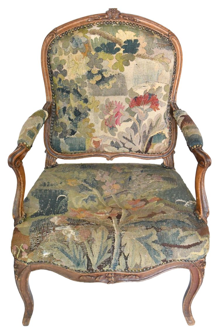 Poltrona cabriolet in stile Luigi XV con timbro MDLP di Martin Delaporte (morto nel 1756)