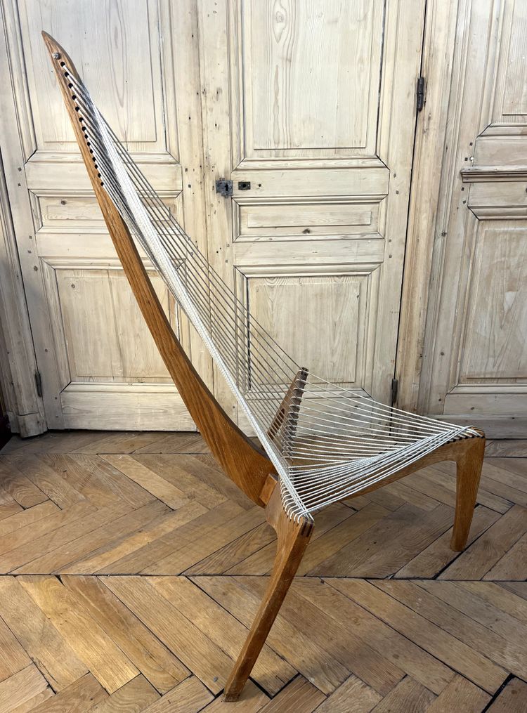 Sedia Harp Design scandinavo Edizione anni '70