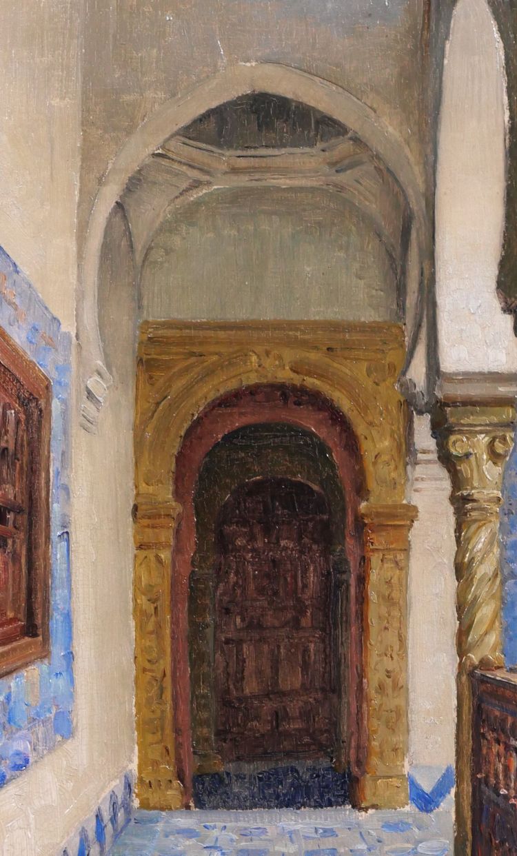 Marius Reynaud 1860-1935 Algeria, Algiers, view of the villa Abd-el-Tif, painting, 1910-20 orientalism