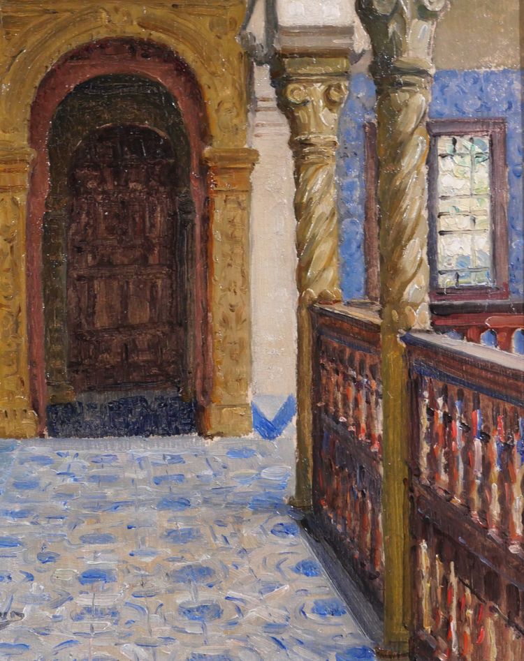 Marius Reynaud 1860-1935 Algeria, Algiers, view of the villa Abd-el-Tif, painting, 1910-20 orientalism
