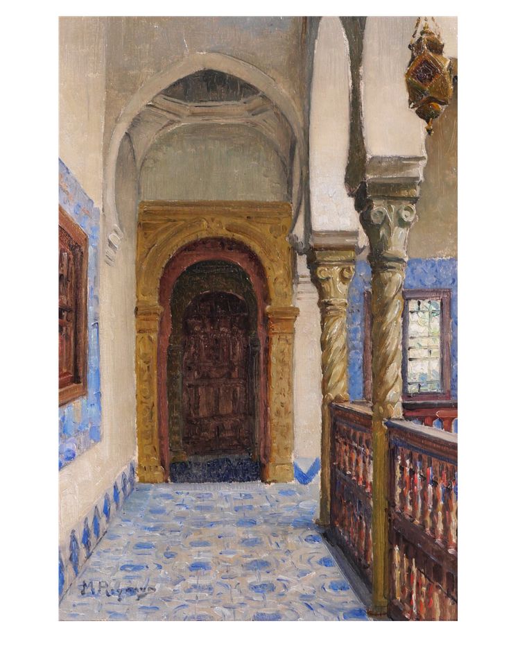 Marius Reynaud 1860-1935 Algeria, Algiers, view of the villa Abd-el-Tif, painting, 1910-20 orientalism